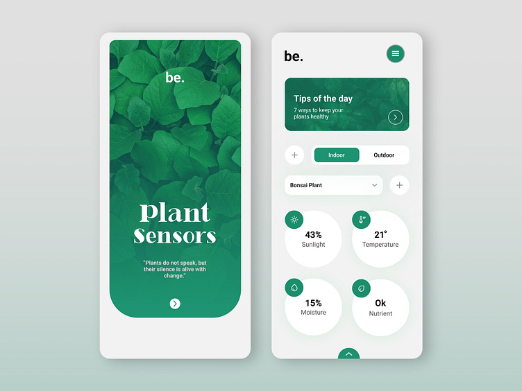 Plant Sensors App UI by Mahmudul Hasan Nehal on Dribbble