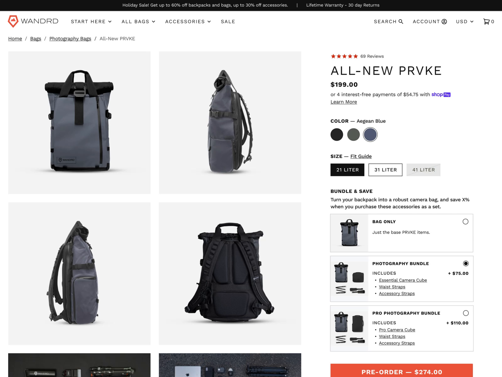 Example of WANDRD: Product Detail