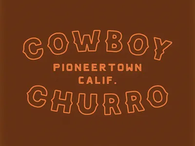 Cowboy Churro Alternate Logo branding california churro cowboy desert design logo old pioneertown retro vintage west western wild