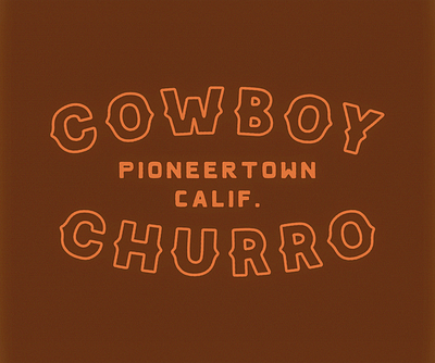 Cowboy Churro Alternate Logo branding california churro cowboy desert design logo old pioneertown retro vintage west western wild