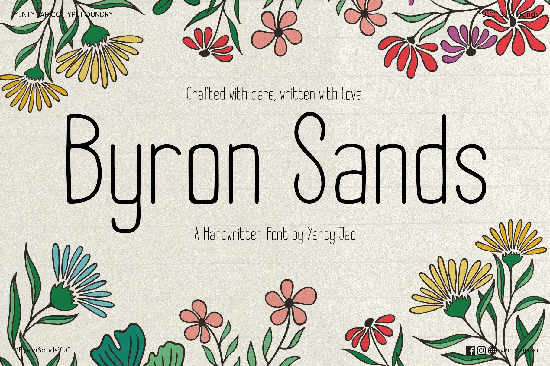 Byron Sands Font – A Handwritten Font by Yenty Jap brand fonts children font crafting display font font font design food font fun lettering style greeting cards handwriting font handwritten font kids font packaging font restaurant font type design type designer type foundry typeface typography yenty jap