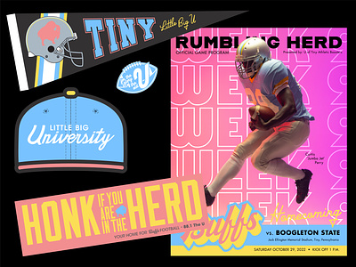 University of Tiny Football brand design branding college collegiate design graphic design school tiny buffalo university