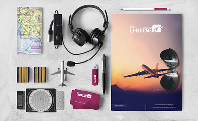 Lhotse Air - Corporate Visual Identity Design brand book design branding design graphic design illustration logo typography vector visual identity design