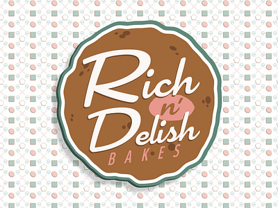 Rich n' Delish Bakes bakery baking cookies delish graphic design illustration logo rich