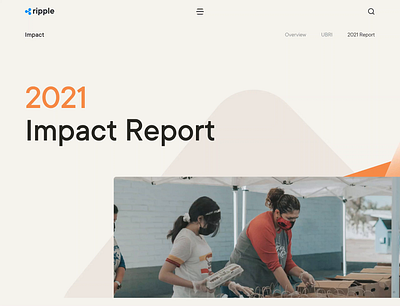 Ripple Impact Report Landing Page Concept motion graphics web design