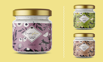 Packaging for Ghee butter hand drawn illustration packaging procreate