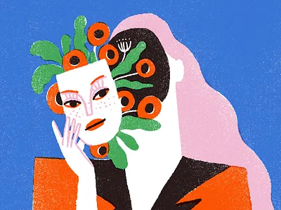 Hidden Feelings hand drawn illustration procreate retro