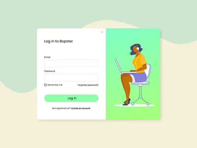 Bopster log in screen figma log in login onboarding sign in sketch ui ui design user experience user flow user interface ux ux design web web design xd