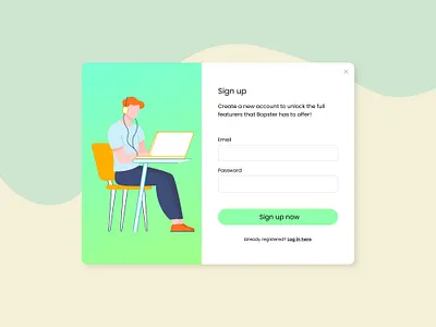 Bopster sign up screen figma sketch ui ui design user experience user flow user interface ux ux design web web app web design xd