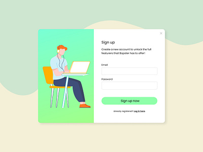Bopster sign up screen figma sketch ui ui design user experience user flow user interface ux ux design web web app web design xd