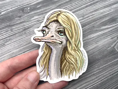 Sticker-A-Day May no.20 - Sweet Dee Looks Like A Bird always sunny in philadelphia bird drawing illustration line art portrait sticker
