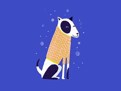 Pet dog with comfy sweater dog hand drawn illustration pets procreate quirky winter