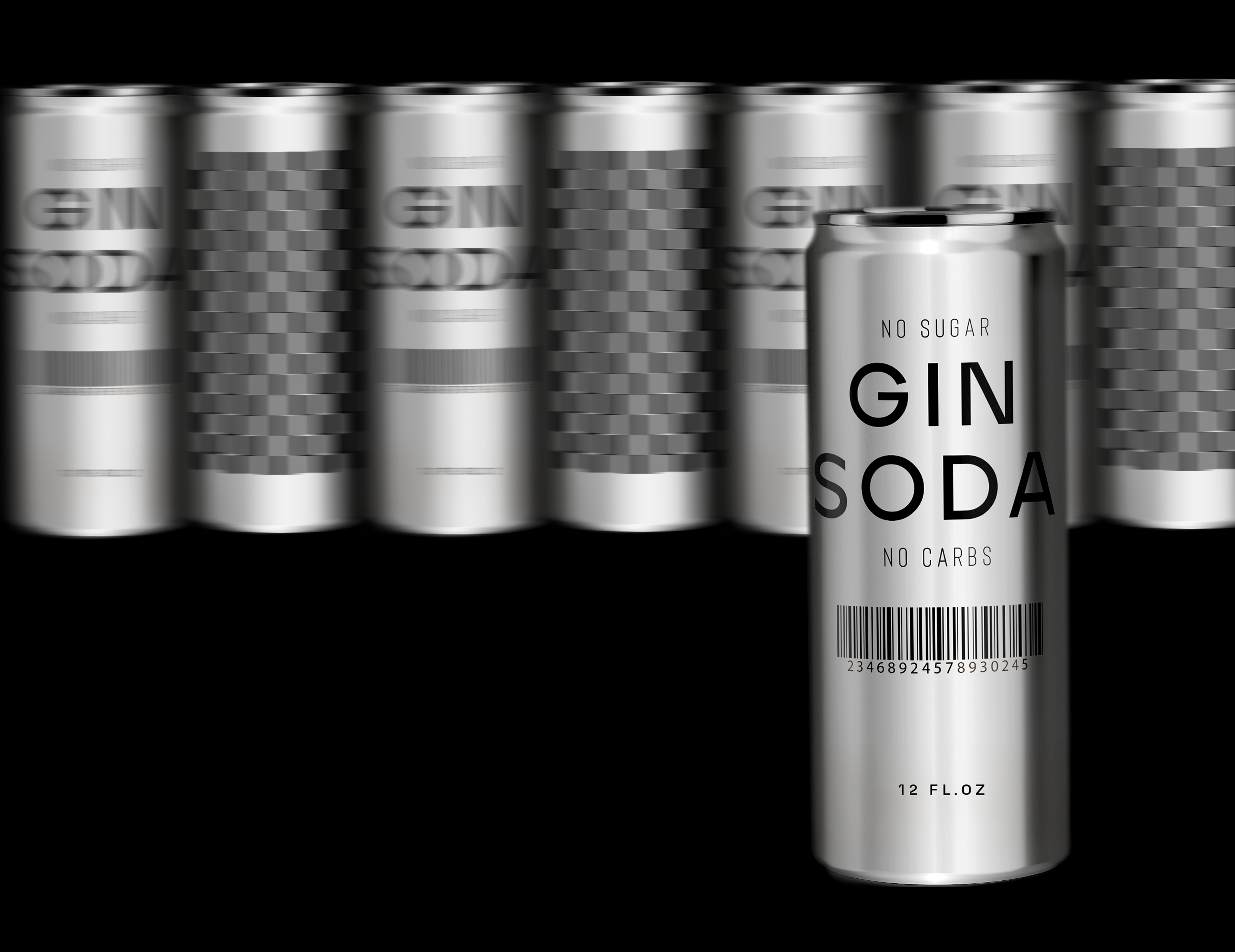 Gin Soda. Monochrome Can Design brandign branding design graphic design logo minimalist logo packaging