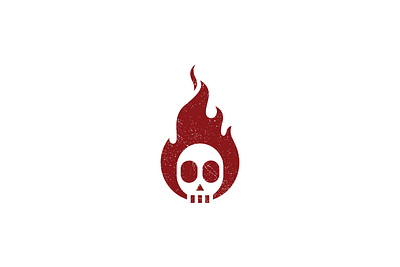 Fire Skull Logo app branding danger dead death evil fire flame ghost horror icon logo skull logo