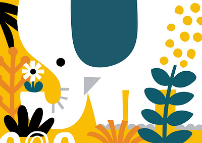 Elephant and Plants animals elephant illustration plants