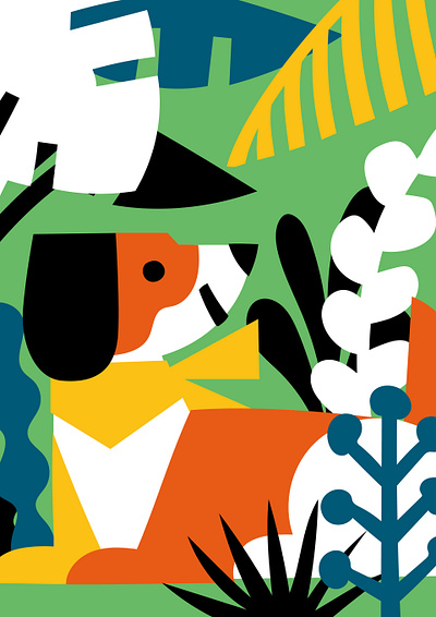 Dog and Plants animals dog illustration plants
