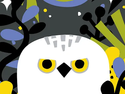 Owl and Plants animals illustration owl plants