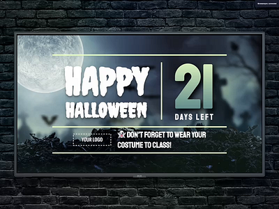Halloween Countdown Template bats count down digital digital signage grave yard halloween html layout schools zombine