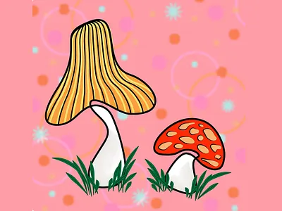 Friday Doodles design doodle graphic design illustration line art mushroom vector