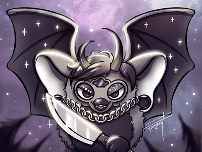 Knife to meet you character character design cute drawing funny furby illustration procreate