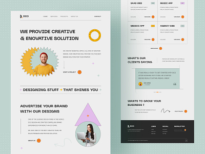 DCO - Studio Landing Page agency agency landingpage creative creative agency design agency digital agency homepage landing page milton minimal design neubrutalism neubrutalism design studio trend ui design visual design web design