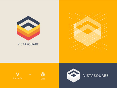 Vista Square - Stratup Logo Design 2d adobe illustrator agency brand identity clean logo logo cute design designer flat design graphic design icon lettering logo logo design luxury minimalism real estate simple sketch vector