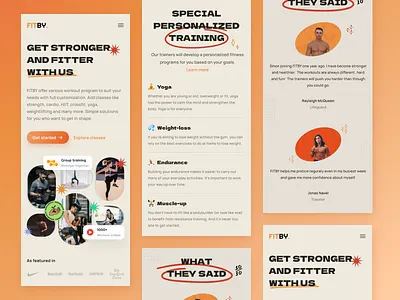 Fitness Website - FITBY app app design clean ui dailyui design exercise exploration fitness fitness app gym gym app minimalistic mobile mobile design mobile website responsive sport ui user experience ux