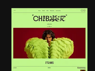 Chiber collection clean collection design fashion landing page minimal ui web