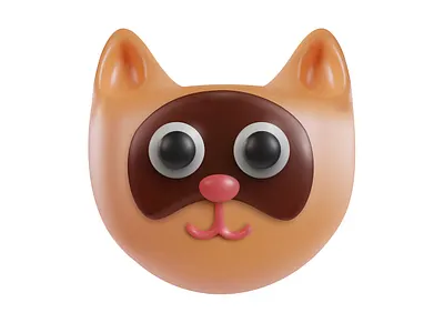 Kitty 3d animal art cartoon cat character concept funny head illustration kitty realistic sweet toy vector