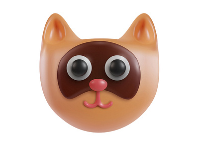 Kitty 3d animal art cartoon cat character concept funny head illustration kitty realistic sweet toy vector
