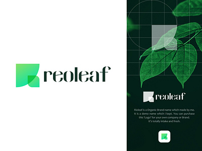 Reoleaf - Organic R Logo Concept 🌱 app icon brand identity brand logo brand mark branding graphic design healthy icon itsmahmodul leaf logo logo desgin mark natural organic organic r premium r r logo reoleaf