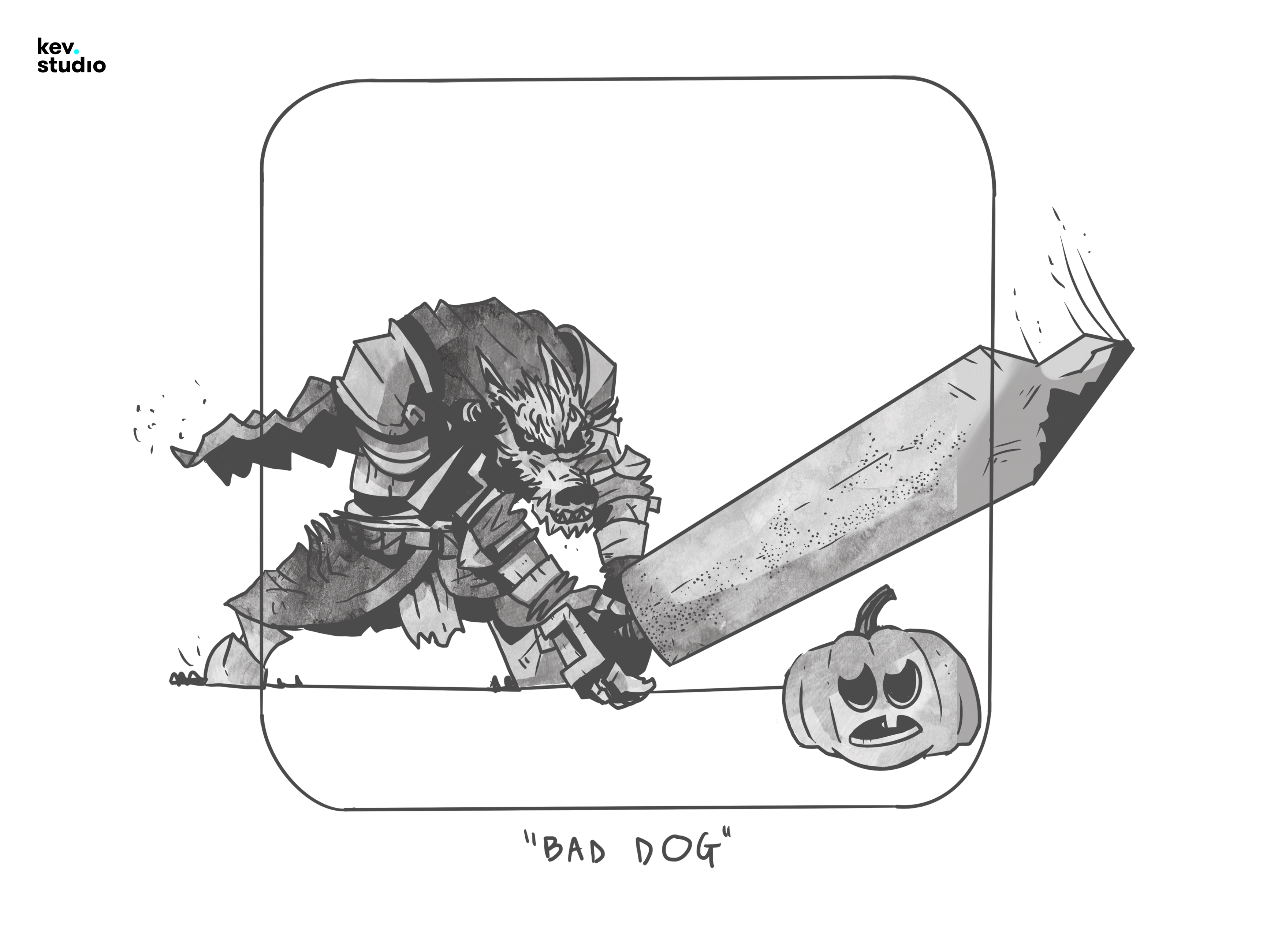 INKTOBER DAY 20! BAD DOG art bellissimo design digitalart drawing frames illustration inktober inktober2022 logo stepbystep tutorial ui