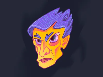 Self-portrait art illustration