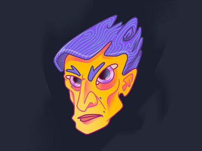 Self-portrait art illustration