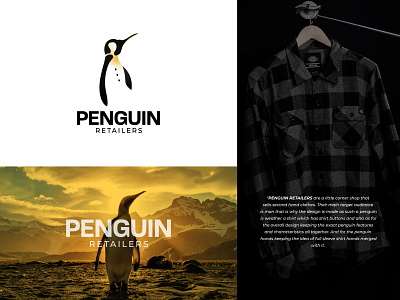 Penguin Retailers - Organic Logo Concept 🐧 animal bird brand identity branding cold logo logo design minimal modern modern logo nature negative space organic penguin penguin logo retailers logo shirt silhouette wildlife winter
