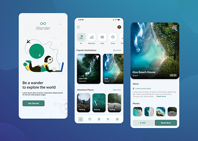 Travel App branding graphic design logo ui