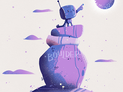 :::Boulder Robot::: character design children book happy art illustration ipad art whimsical