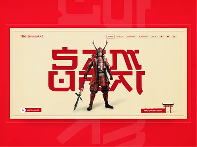 The Samurai NFTs Website bitcoin blockchain crypto design dribbble ethereum japan japanese landingpage nfts red samurai ui uiux webdesign website website design