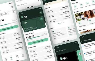Trigg Refresh | Banking app and landing page bank banking card design figma illustration logo motion redesign refresh ui uidesign uiux