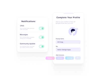 Complete Your Profile app app design brand design gradient graphic design inspiration mobile notifications popup profile settings web