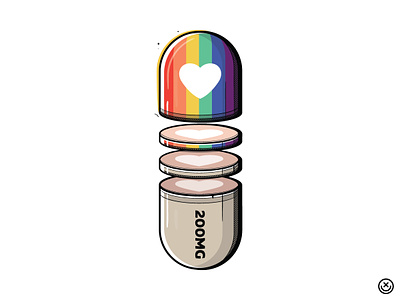 Pride Pill creative gay glitter happy impulse happyimpulse illustration lgbt lgbtqi love pill playful pride pronouns queer