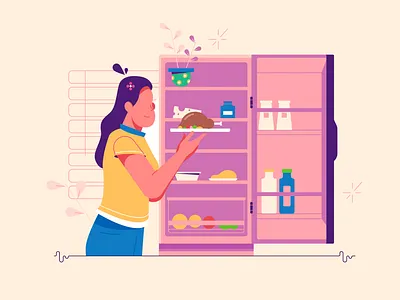 Fridge background branding business cartoon design illustration logo person ui vector