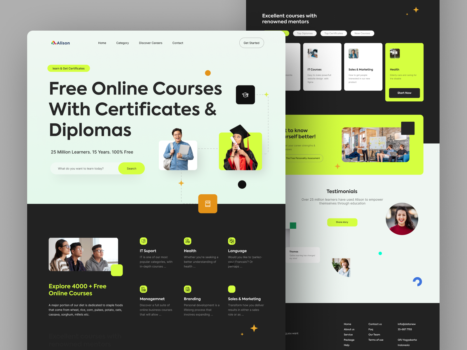 Alison - Online Courses Landing Page By Permadi Satria Dewanto For ...