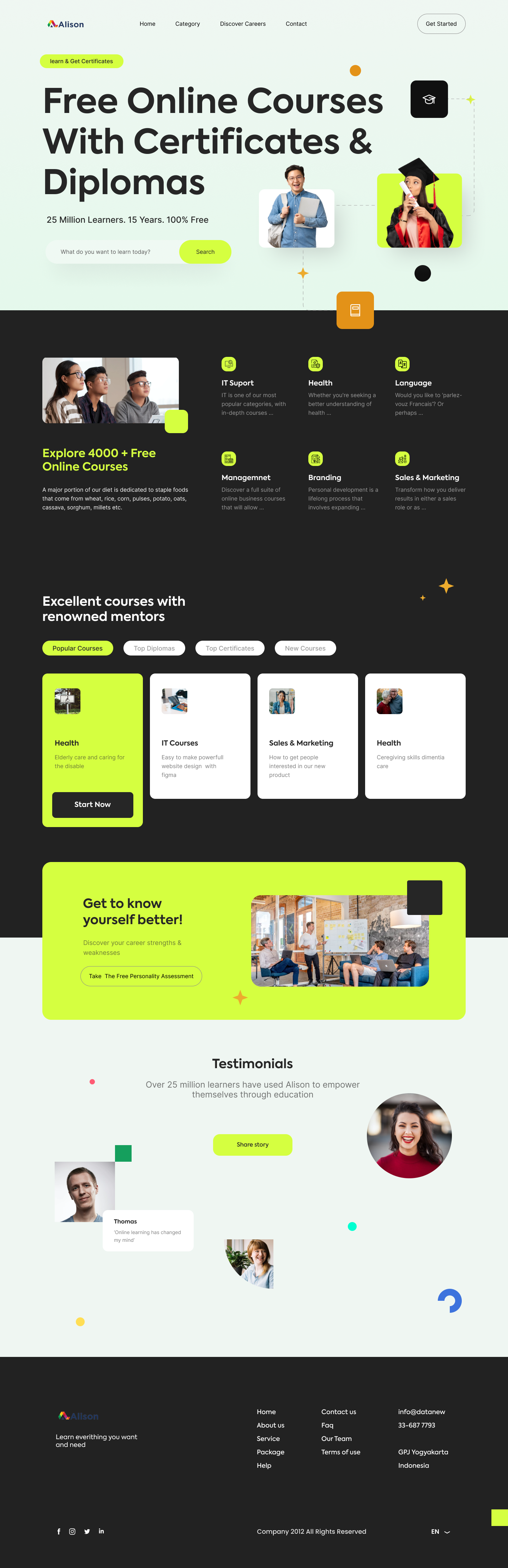 Alison - Online Courses Landing Page by Permadi Satria Dewanto for ...
