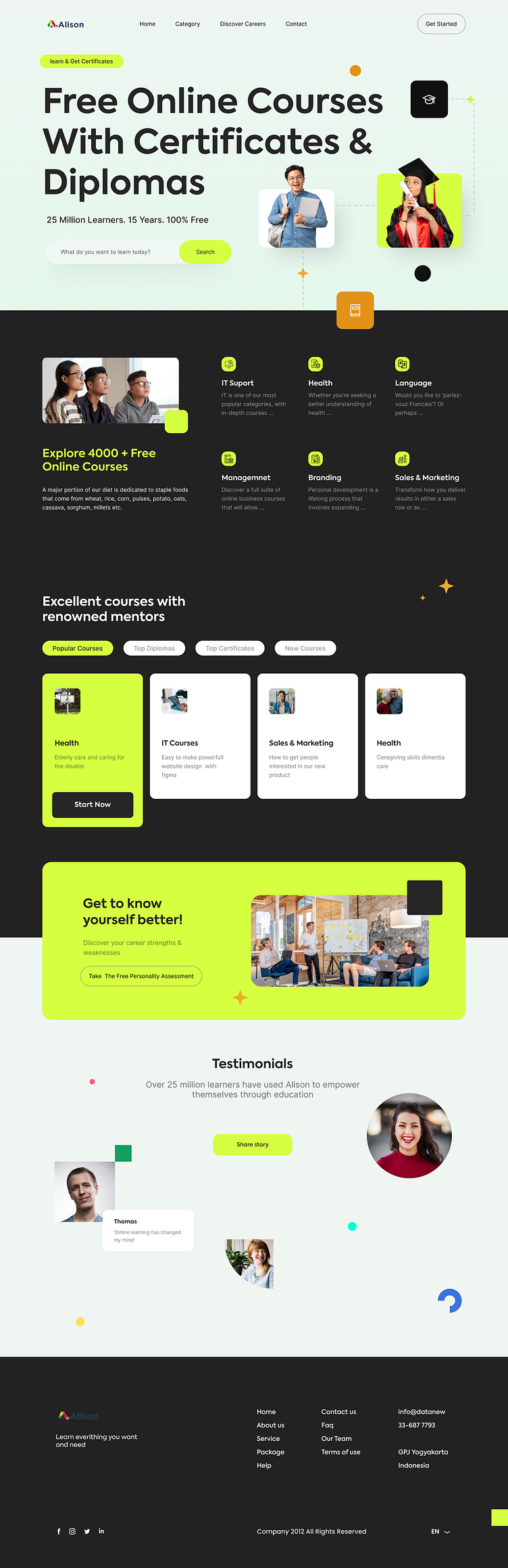 Alison - Online Courses Landing Page by Permadi Satria Dewanto for