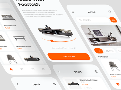 Foornish - Furniture Mobile App ecommerce furniture furniture shop homedecor ikea marketplace mobile mobile app mobile app design online shop online store product design ui uiux ux