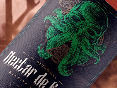 Nectar from R'lyeh - bottle of wine cthulhu lovecraft wine