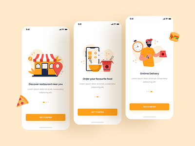 Yume - Onboarding Screens dailyui food app minimal onboarding screens stark trent ui inspiration uiux user interface design