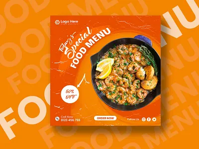 Special Food menu social media banner design template ad banner ads banner banner template digital menu food banner food menu restaurant menu social media social media banner square