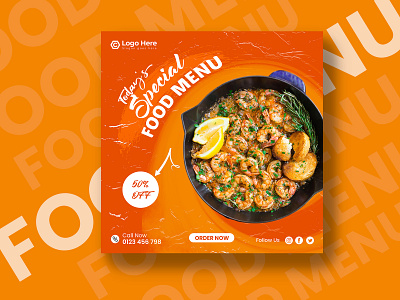 Special Food menu social media banner design template ad banner ads banner banner template digital menu food banner food menu restaurant menu social media social media banner square